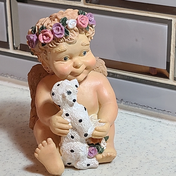 Vintage Resin Cherub with Dog figurine - Picture 7 of 17